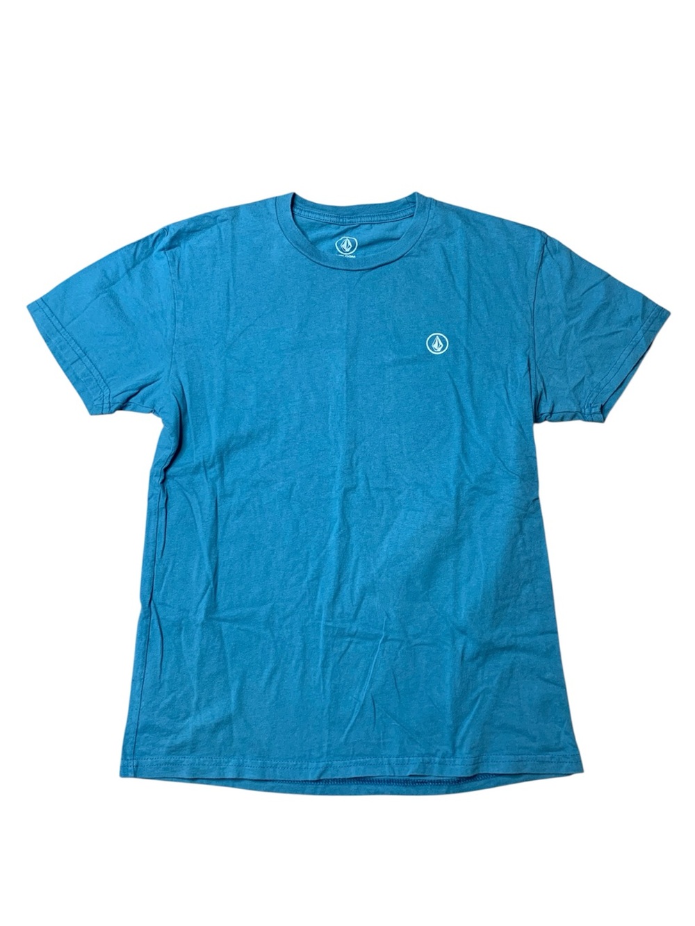 Volcom Small Stone Logo Teal Blue Crewneck T-Shirt Men's Size Small